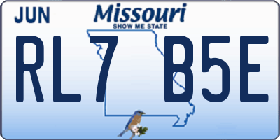 MO license plate RL7B5E