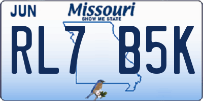 MO license plate RL7B5K