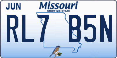 MO license plate RL7B5N