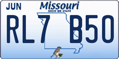 MO license plate RL7B5O
