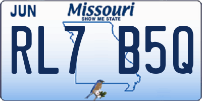 MO license plate RL7B5Q
