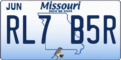 MO license plate RL7B5R