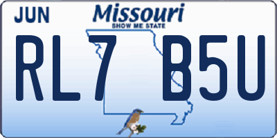 MO license plate RL7B5U