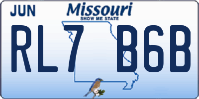 MO license plate RL7B6B