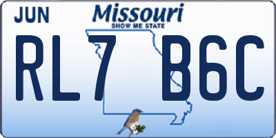 MO license plate RL7B6C