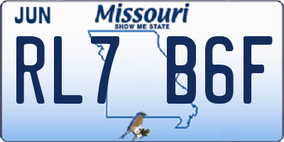 MO license plate RL7B6F