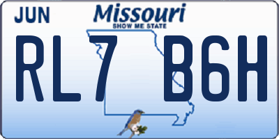 MO license plate RL7B6H