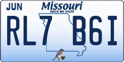 MO license plate RL7B6I
