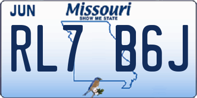 MO license plate RL7B6J