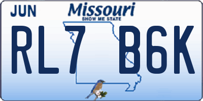 MO license plate RL7B6K
