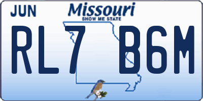 MO license plate RL7B6M