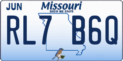 MO license plate RL7B6Q
