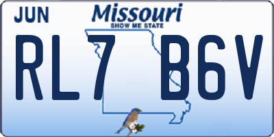 MO license plate RL7B6V