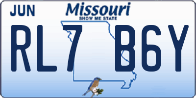 MO license plate RL7B6Y