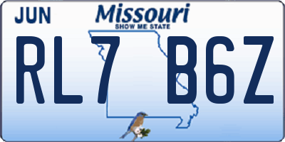 MO license plate RL7B6Z