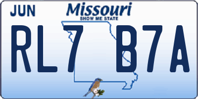 MO license plate RL7B7A