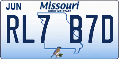 MO license plate RL7B7D