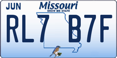MO license plate RL7B7F