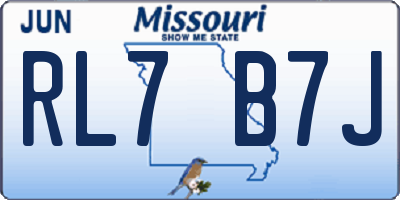 MO license plate RL7B7J