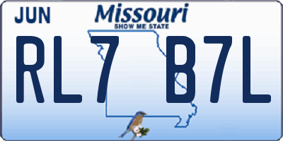 MO license plate RL7B7L