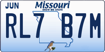 MO license plate RL7B7M