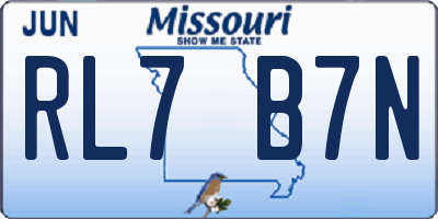 MO license plate RL7B7N