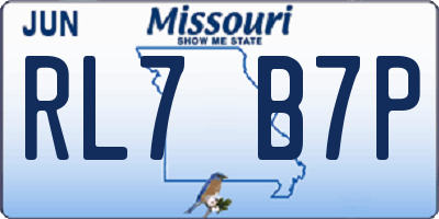 MO license plate RL7B7P