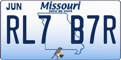 MO license plate RL7B7R