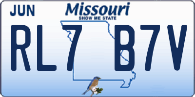 MO license plate RL7B7V