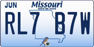 MO license plate RL7B7W