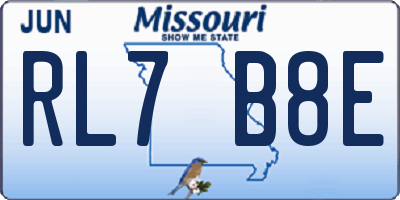 MO license plate RL7B8E