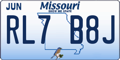 MO license plate RL7B8J