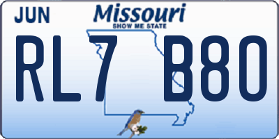 MO license plate RL7B8O