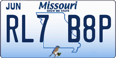 MO license plate RL7B8P