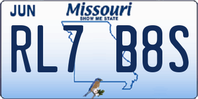 MO license plate RL7B8S