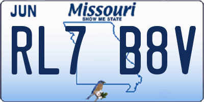 MO license plate RL7B8V