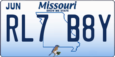 MO license plate RL7B8Y