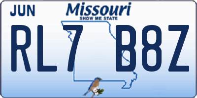 MO license plate RL7B8Z