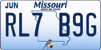 MO license plate RL7B9G