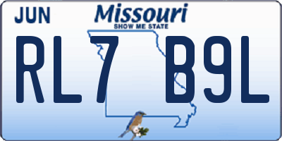 MO license plate RL7B9L