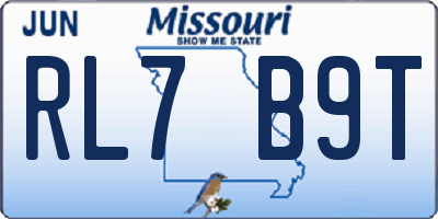 MO license plate RL7B9T