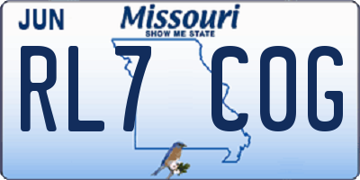 MO license plate RL7C0G