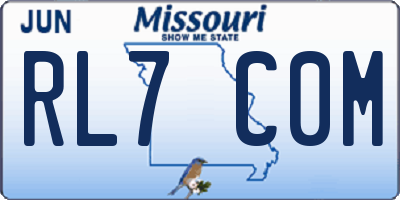 MO license plate RL7C0M