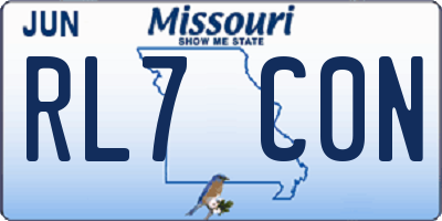 MO license plate RL7C0N