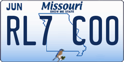 MO license plate RL7C0O