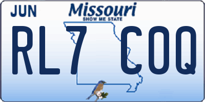 MO license plate RL7C0Q