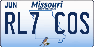 MO license plate RL7C0S