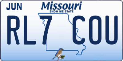 MO license plate RL7C0U