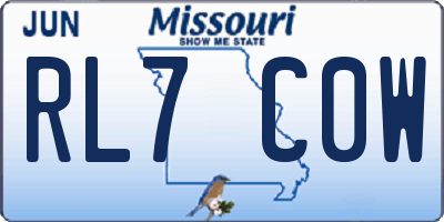 MO license plate RL7C0W
