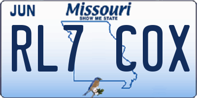 MO license plate RL7C0X